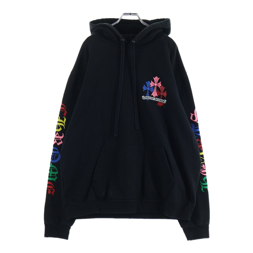 CHROME HEARTS(クロムハーツ) MLTCOL CEM CRS HD PLVR マルチカラーセメタリークロスプリントプルオーバーパーカー フーディー ブラック