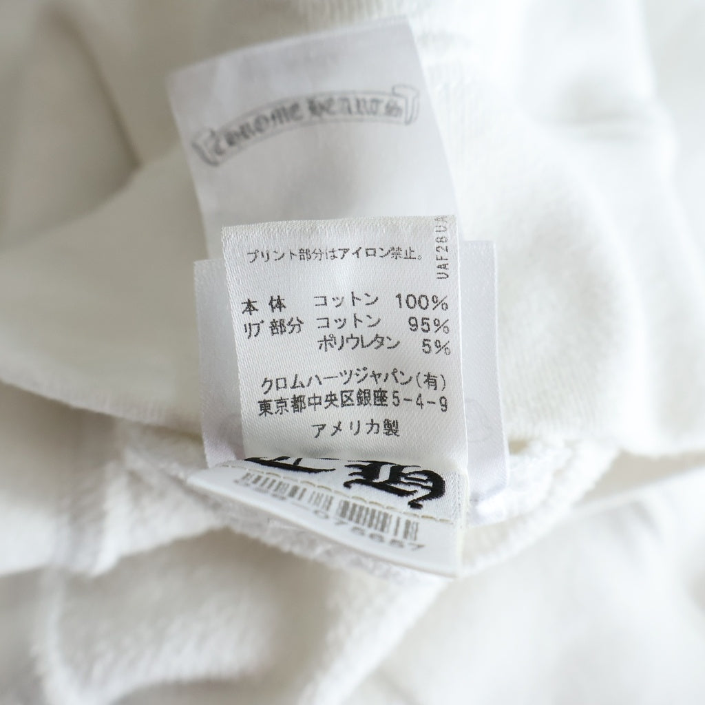 CHROME HEARTS(クロムハーツ) American Flag Back Scroll Logo Label Pullover Sweatshirt 星条旗 アメリカンフラッグ プルオーバーパーカー フーディー ホワイト