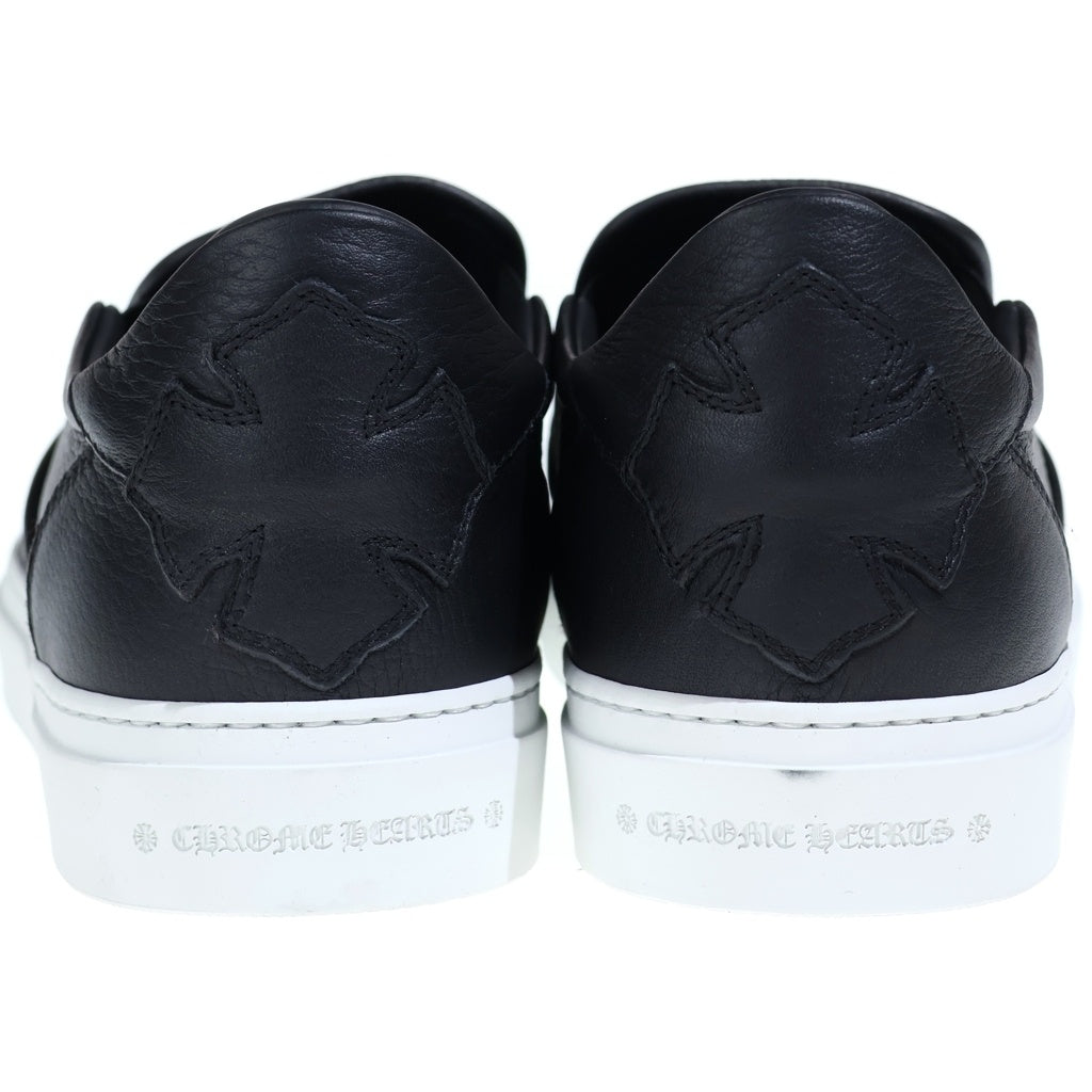 CHROME HEARTS(クロムハーツ) SLIP ON BLK CALF スリッポン CHプラスレザーパッチダガー付レザースニーカー ブラック