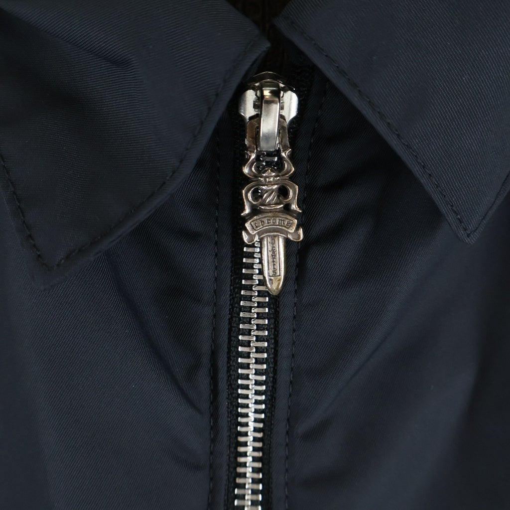 CHROME HEARTS(クロムハーツ) Y NOT Carpenter Leather Pocket Nylon Zip S/S Shirts ワイノット カーペンター レザーポケット 半袖シャツ ブラック