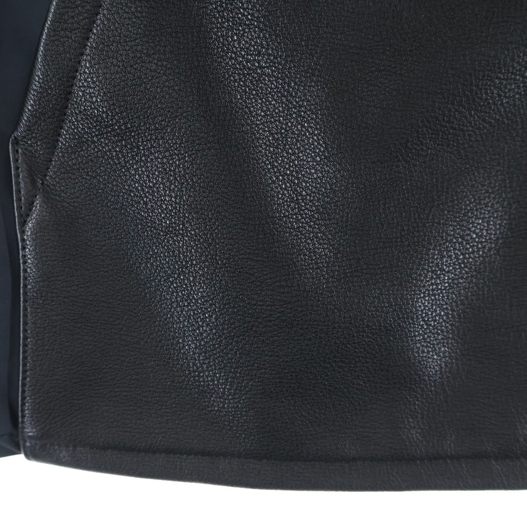 CHROME HEARTS(クロムハーツ) Y NOT Carpenter Leather Pocket Nylon Zip S/S Shirts ワイノット カーペンター レザーポケット 半袖シャツ ブラック