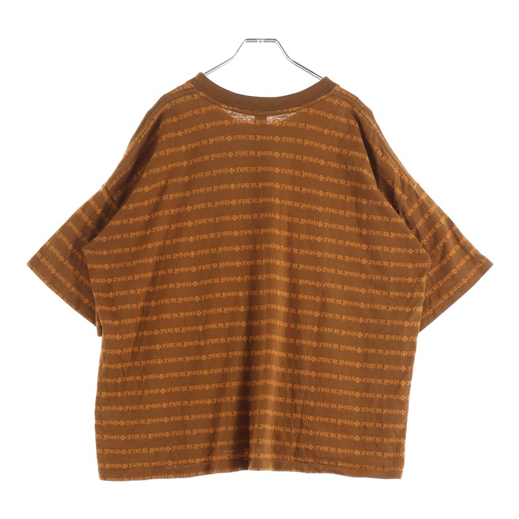 CHROME HEARTS(クロムハーツ) ×MATTY BOY Y NOT Chomper Embroidery Stripe Polo Tee マッティボーイ チョンパー刺繍 ストライプ ポロシャツ オレンジ