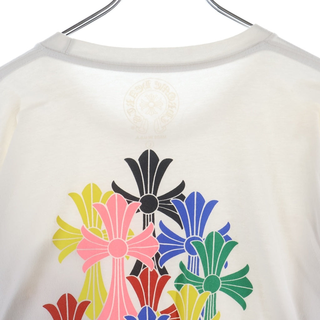 CHROME HEARTS(クロムハーツ) MLTCOL CEM CRS LS マルチセメタリークロスプリント クルーネック 長袖Tシャツ カットソー ホワイト