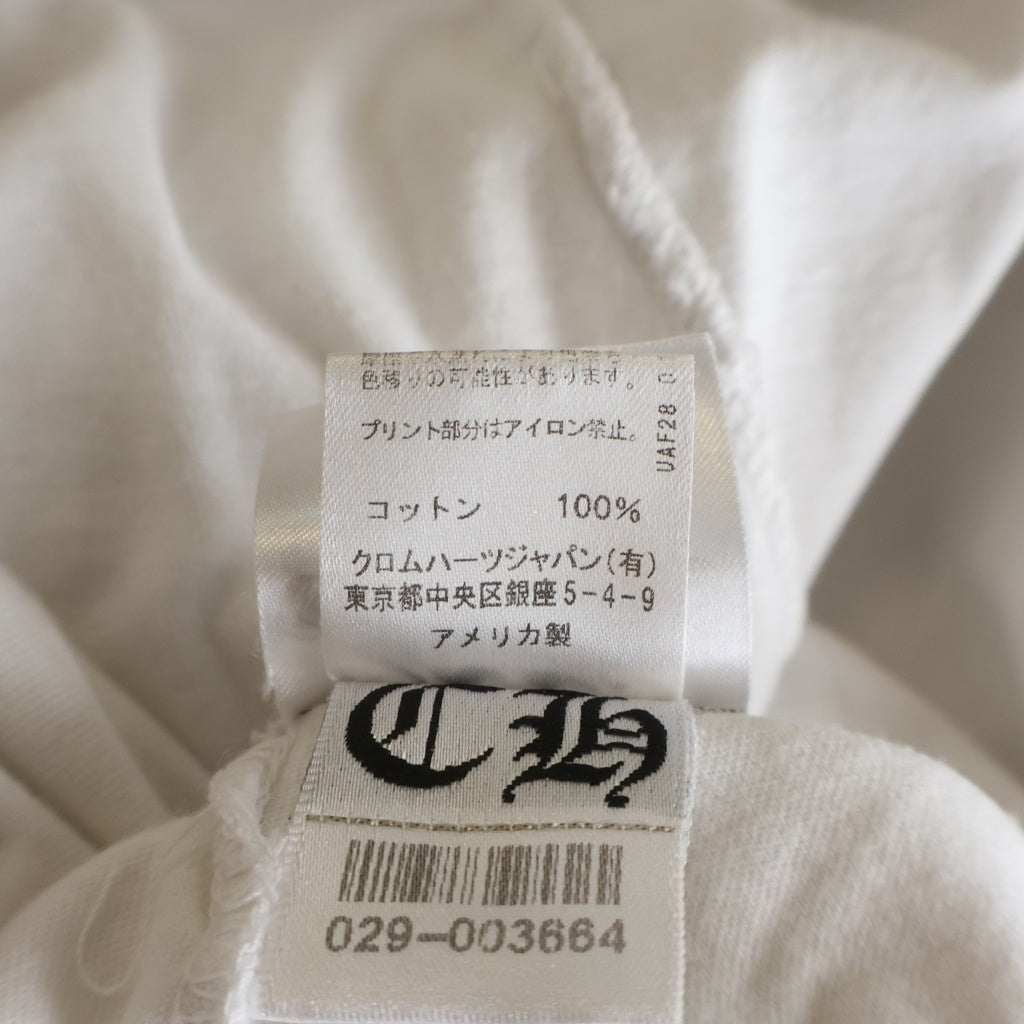 CHROME HEARTS(クロムハーツ) MLTCOL CEM CRS LS マルチセメタリークロスプリント クルーネック 長袖Tシャツ カットソー ホワイト