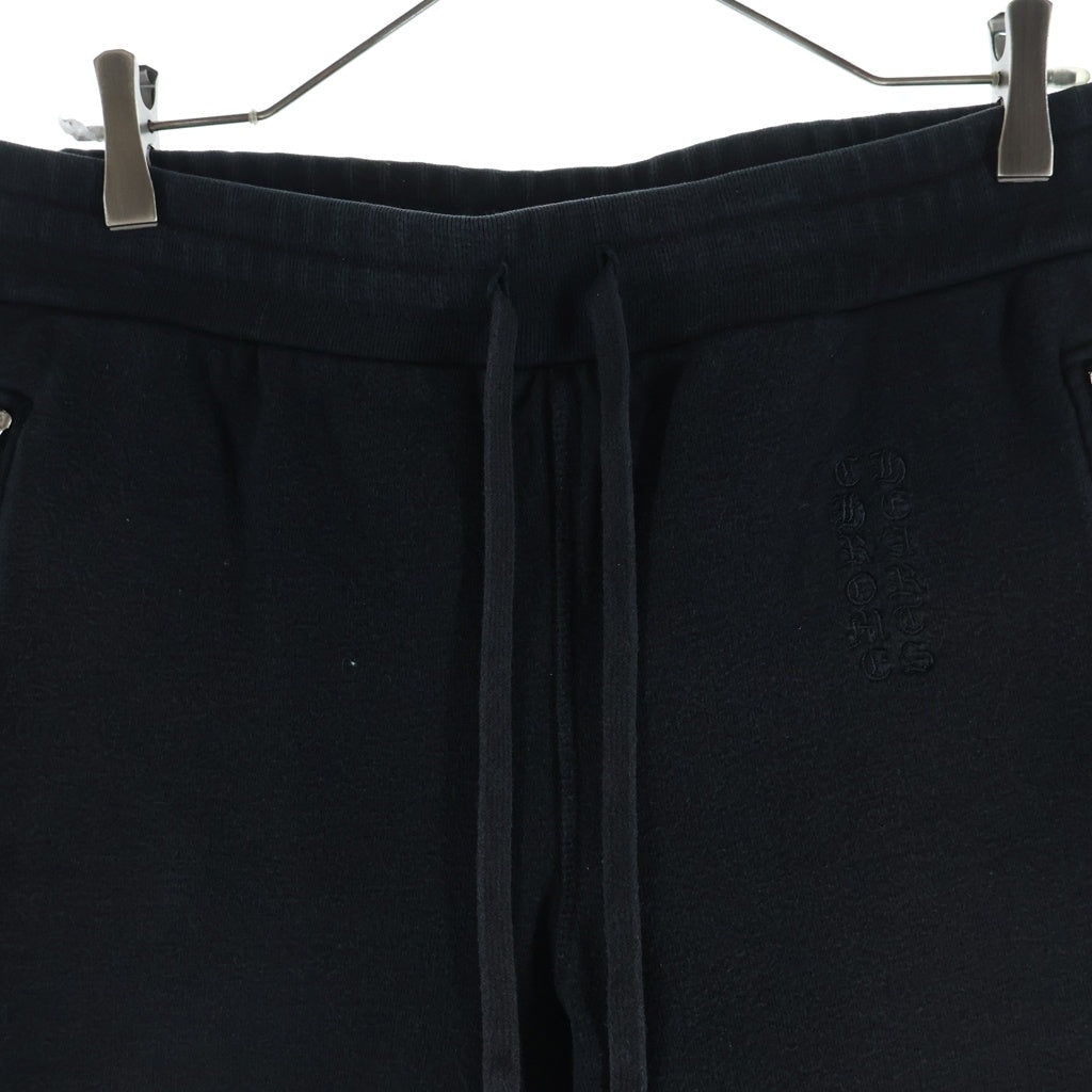 CHROME HEARTS(クロムハーツ) Y NOT CHプラスレザーパッチ付き スウェットハーフパンツ ブラック