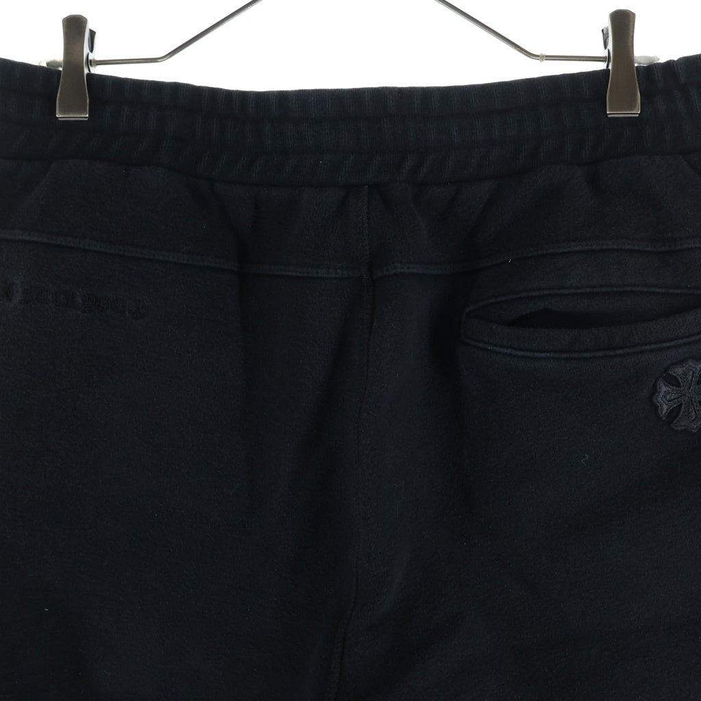 CHROME HEARTS(クロムハーツ) Y NOT CHプラスレザーパッチ付き スウェットハーフパンツ ブラック