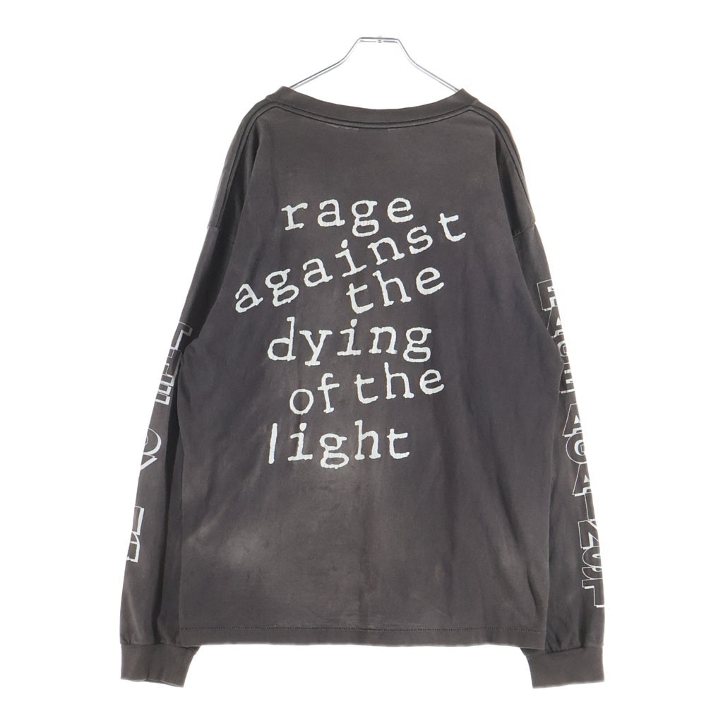 SAINT MICHAEL(セントマイケル) 22SS LS TEE RAGE AGAINST レイジアゲインスト ダメージ加工長袖Tシャツ ロンT グレー SM-S22-0000-027