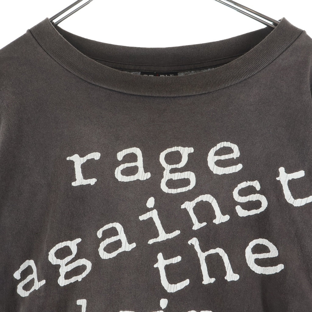 SAINT MICHAEL(セントマイケル) 22SS LS TEE RAGE AGAINST レイジアゲインスト ダメージ加工長袖Tシャツ ロンT グレー SM-S22-0000-027