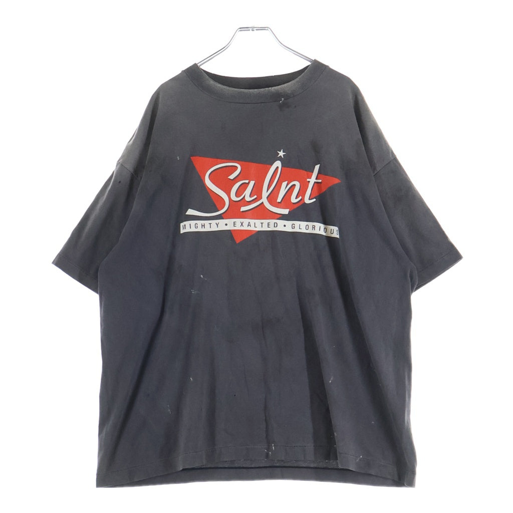 SAINT MICHAEL(セントマイケル) 25AW MIGHTY SAINT SS TEE マイティー セント 半袖Tシャツ カットソー チャコールグレー SM-HR1-0000-006