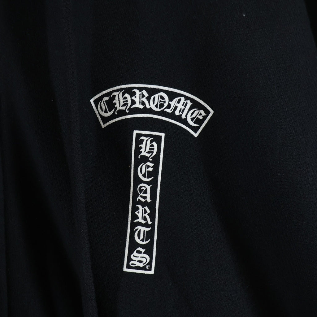 CHROME HEARTS(クロムハーツ) SWTSHRT HD ZIP Tバー ダガージップ バックアーチ 裏地サーマル ロゴジップ フーディ パーカー ブラック