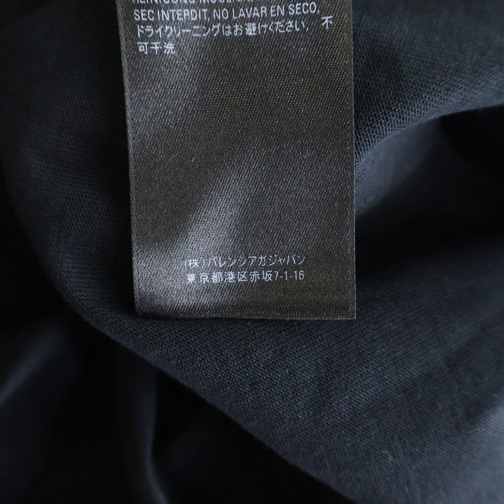 BALENCIAGA(バレンシアガ) DESTOROYED LOGO OVERSIZED T-SHIRT 半袖 クルーネック Tシャツ ブラック 651795 TKVB8
