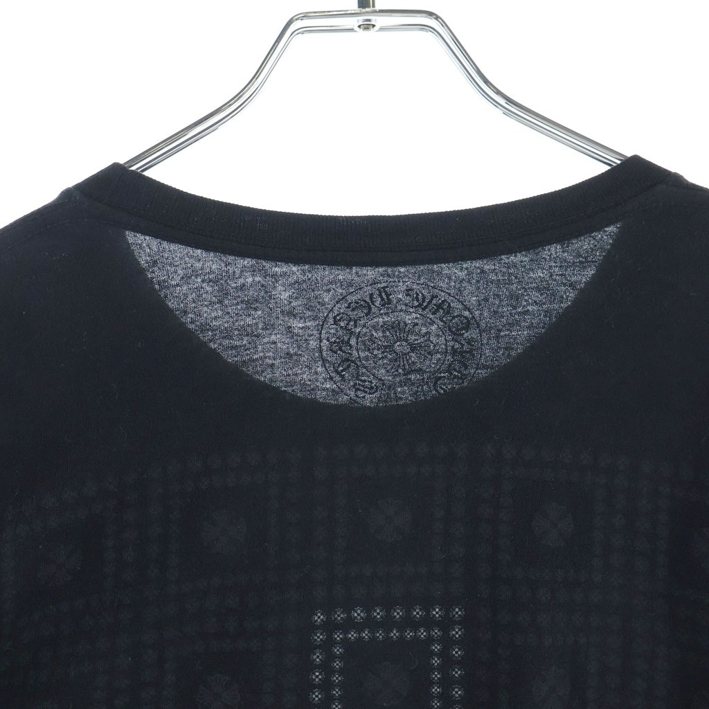 CHROME HEARTS(クロムハーツ) CH PLUS L/S TEE ブロッククロス プリント クルーネック ロングスリーブ 長袖Tシャツ ロンT ブラック