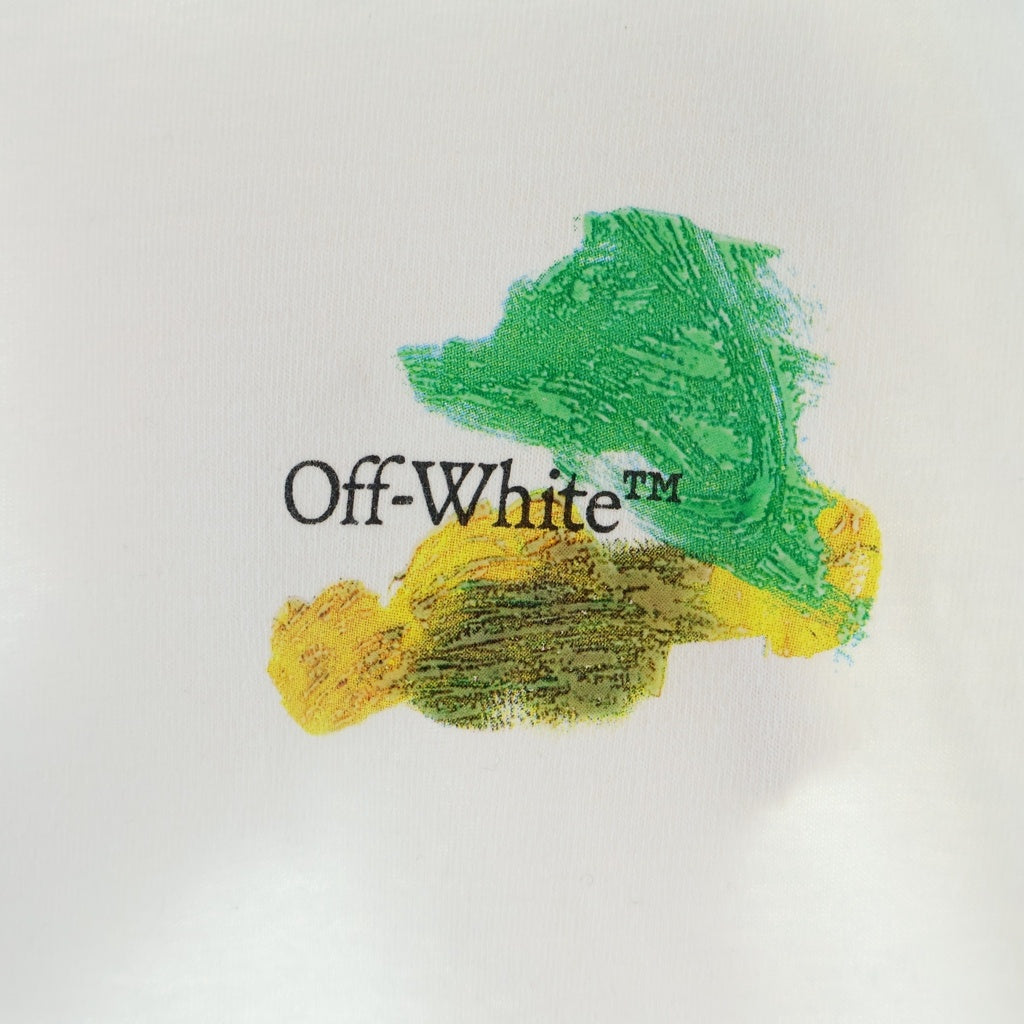 OFF-WHITE(オフホワイト) 23SS Brush Arrow ブラッシュアローペイントTシャツ 両面プリント 半袖カットソー ホワイト OMAA120S23JER001
