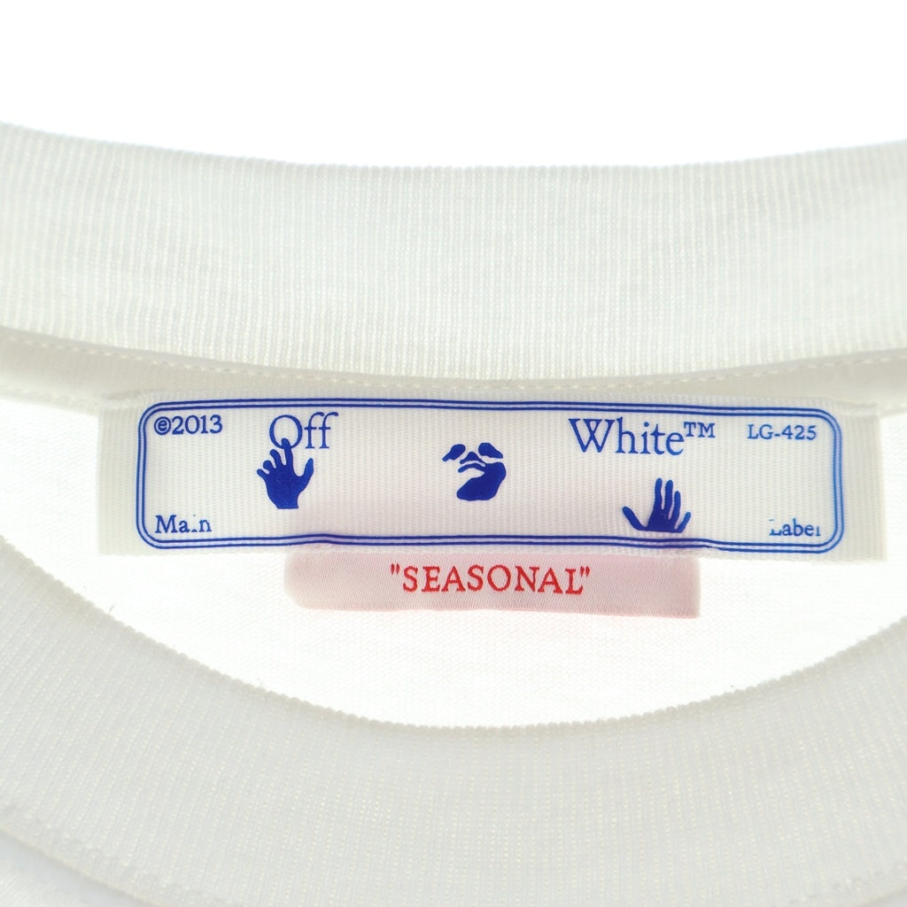 OFF-WHITE(オフホワイト) 23SS Brush Arrow ブラッシュアローペイントTシャツ 両面プリント 半袖カットソー ホワイト OMAA120S23JER001