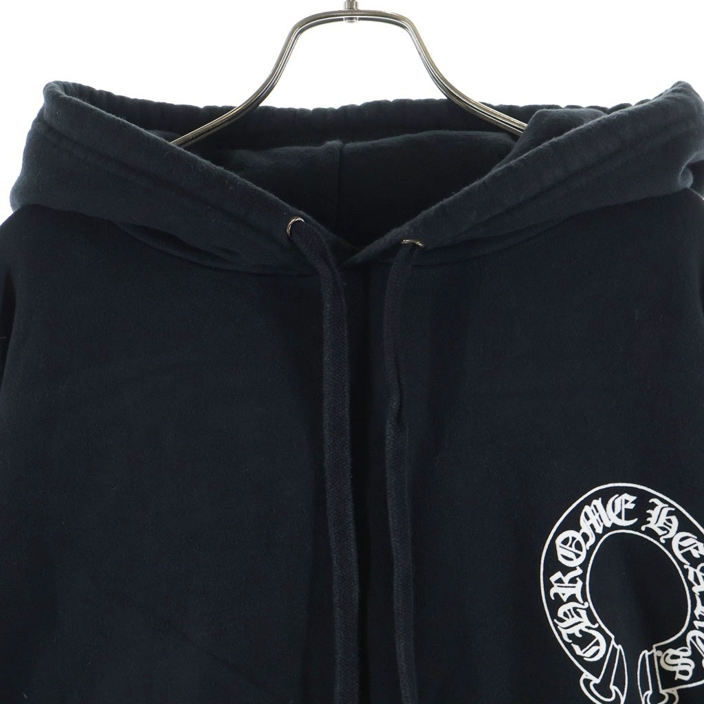 CHROME HEARTS(クロムハーツ) SWTSHRT PLVR 袖フローラルバックホースシュープリントプルオーバーパーカー フーディー ブラック