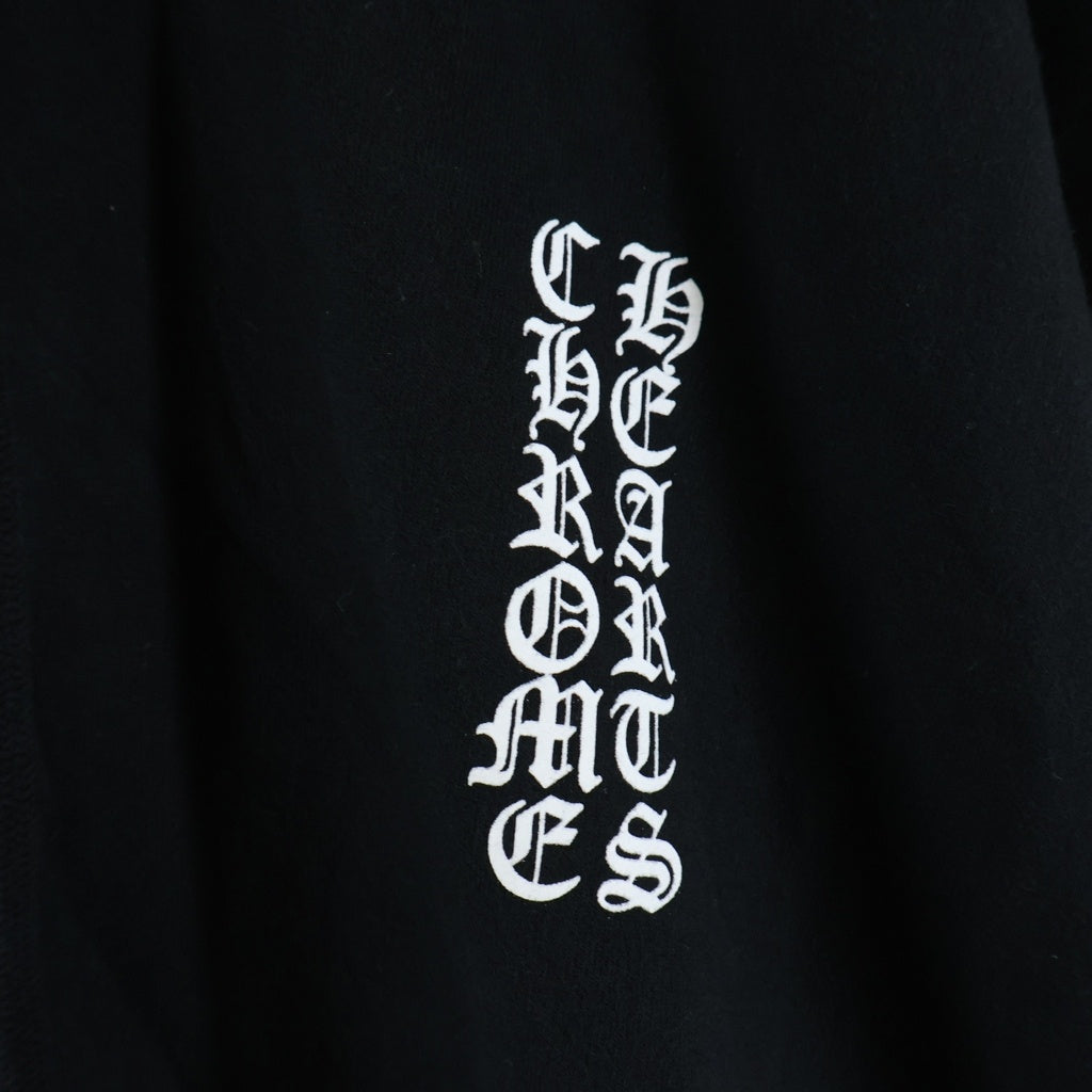 CHROME HEARTS(クロムハーツ) VERTICAL LOGO HOODIE バーティカルロゴ アームロゴプリント スウェット プルオーバーパーカー ブラック