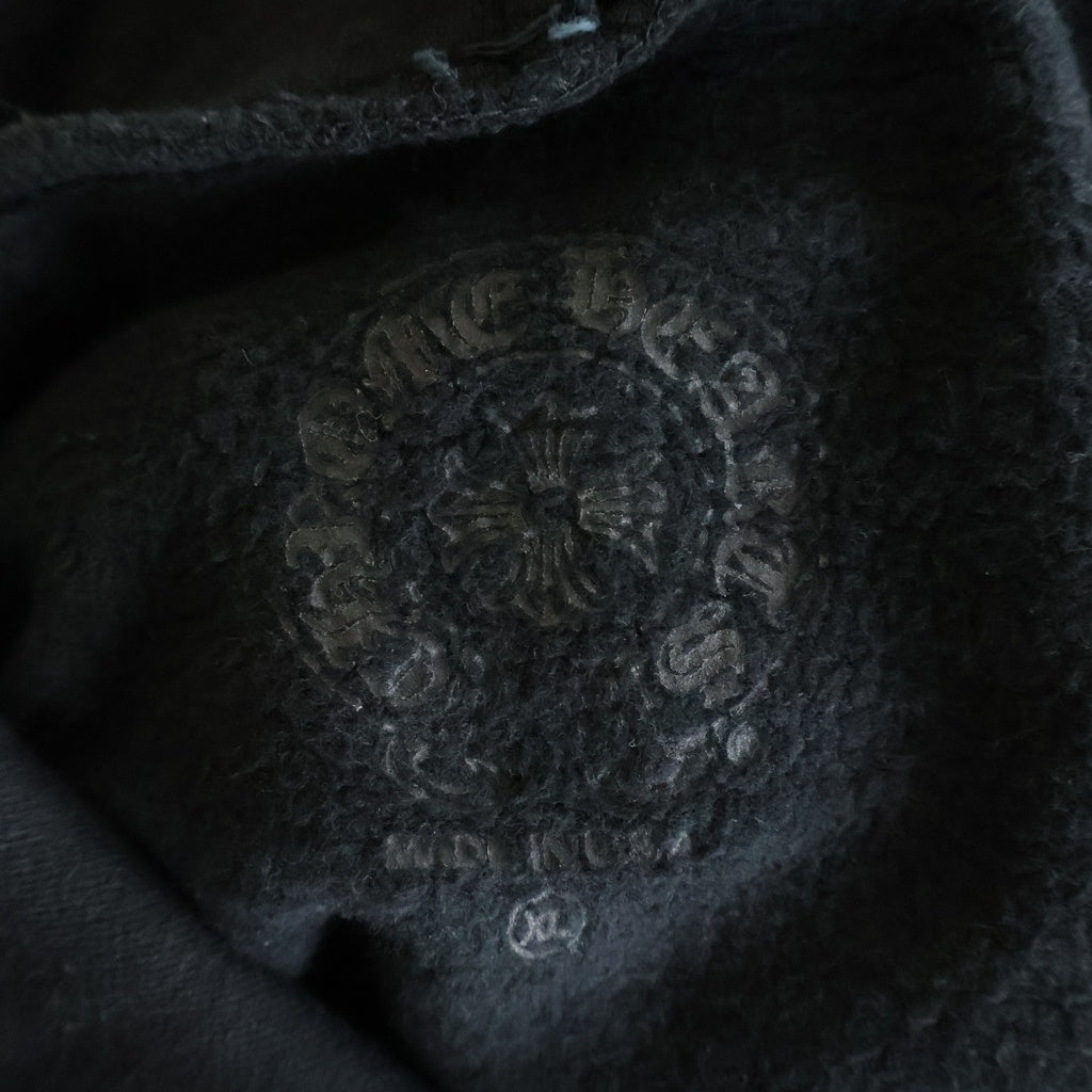 CHROME HEARTS(クロムハーツ) VERTICAL LOGO HOODIE バーティカルロゴ アームロゴプリント スウェット プルオーバーパーカー ブラック