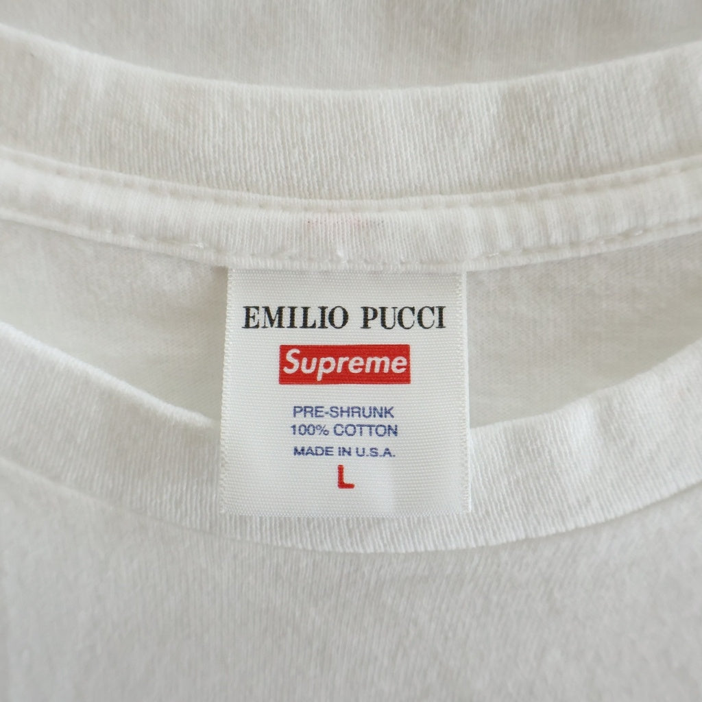 SUPREME(シュプリーム) 21SS Emilio Pucci Box Logo Tee エミリオプッチ ボックスロゴ 半袖Tシャツ カットソー ホワイト