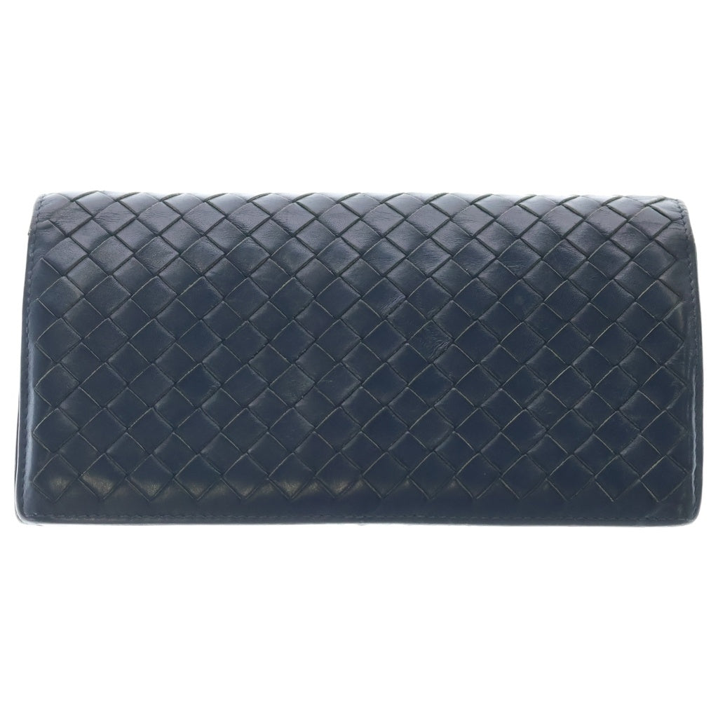 BOTTEGA VENETA(ボッテガヴェネタ) イントレチャート ライトトルマリン 二つ折り 長財布 ネイビー B03622107L