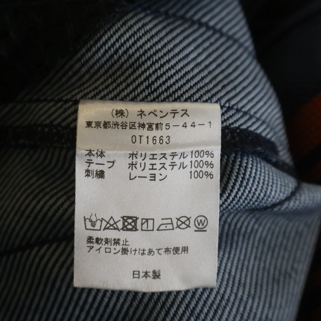 Needles(ニードルス) 24AW NANO universe別注 TRACK PANT ナノユニバース パピヨン刺繍 トラックパンツ ネイビー/オレンジ OT1663