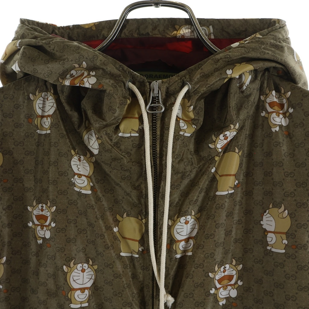 GUCCI(グッチ) × DORAEMON 654754 ドラえもん 牛えもん フーディー ナイロン ジャケット パーカー ブラウン