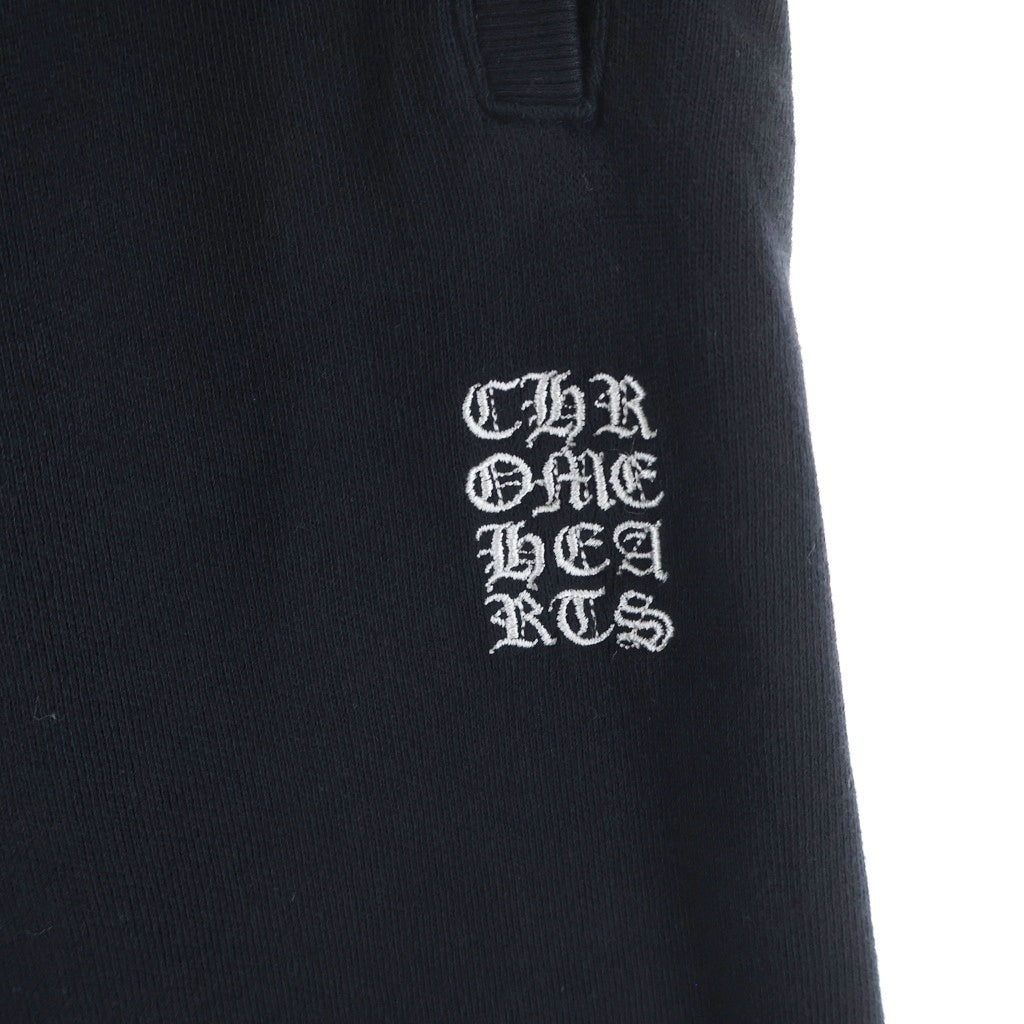 CHROME HEARTS(クロムハーツ) Y NOT VERTICAL LOGO SHORT PANTS ワイノット バーティカルロゴ刺繍 ハーフパンツ ショーツ ブラック