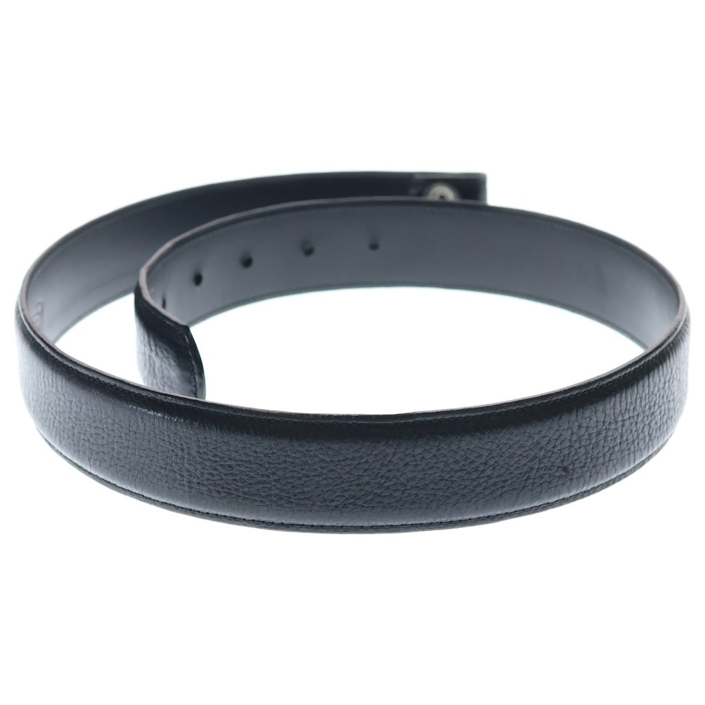 CHROME HEARTS(クロムハーツ) 1.5 STRAP 1.5inchスクロールレーベルリベッツ レザーベルト ブラック/シルバー