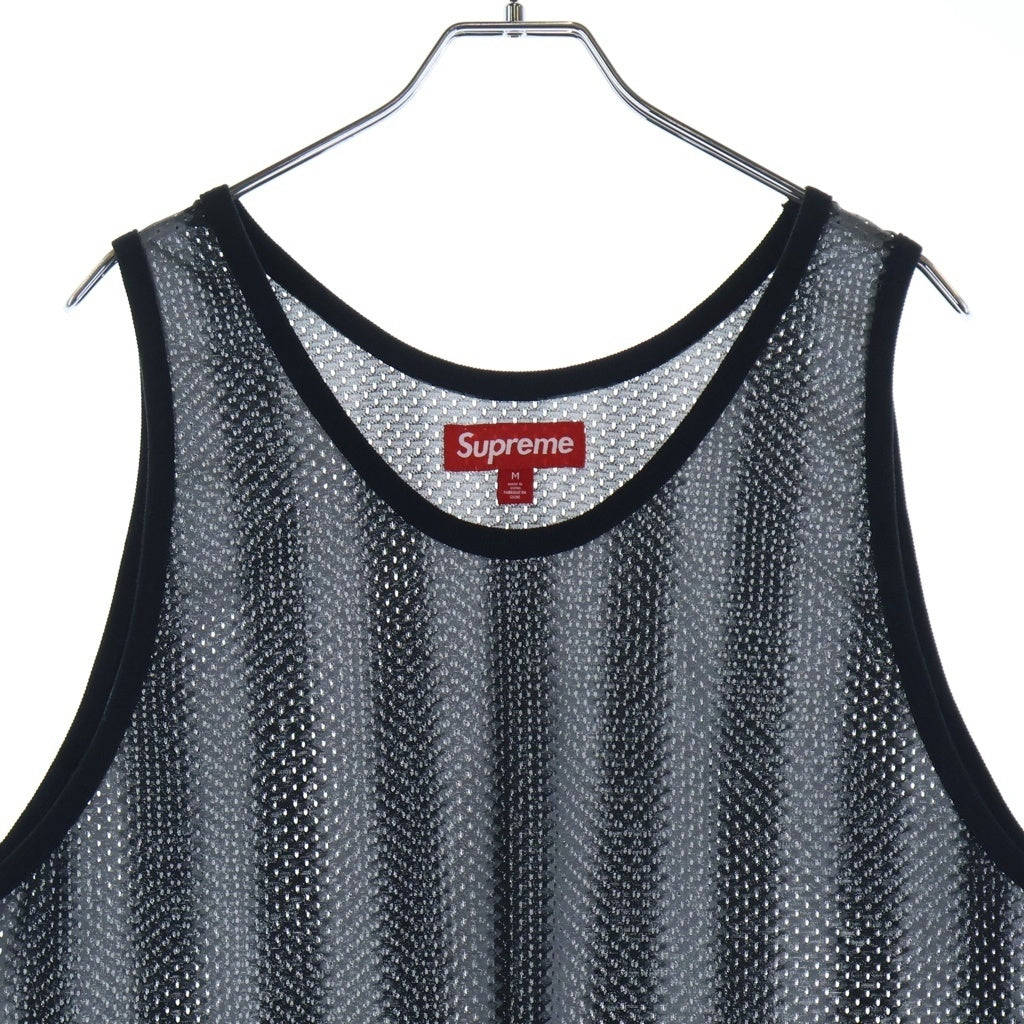 SUPREME(シュプリーム) 25SS Stripe Mesh Tank Top ストライプメッシュ タンクトップ ノースリーブ ブラック