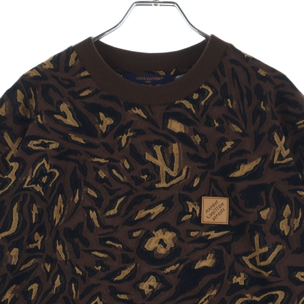 LOUIS VUITTON(ルイヴィトン) 25AW モノグラム ジャガード 半袖Tシャツ カットソー ブラウン RM252M XMY HTY67W