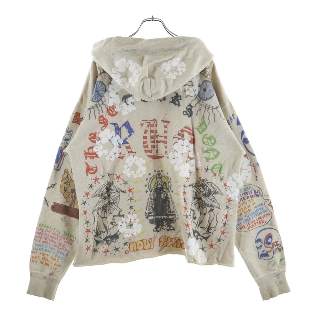 SAINT MICHAEL(セントマイケル) 22SS ×DENIM TEARS GREENAFFITTI HOODIE デニムティアーズ グラフィティ プルオーバー パーカー ベージュ SM-S22-0000-083