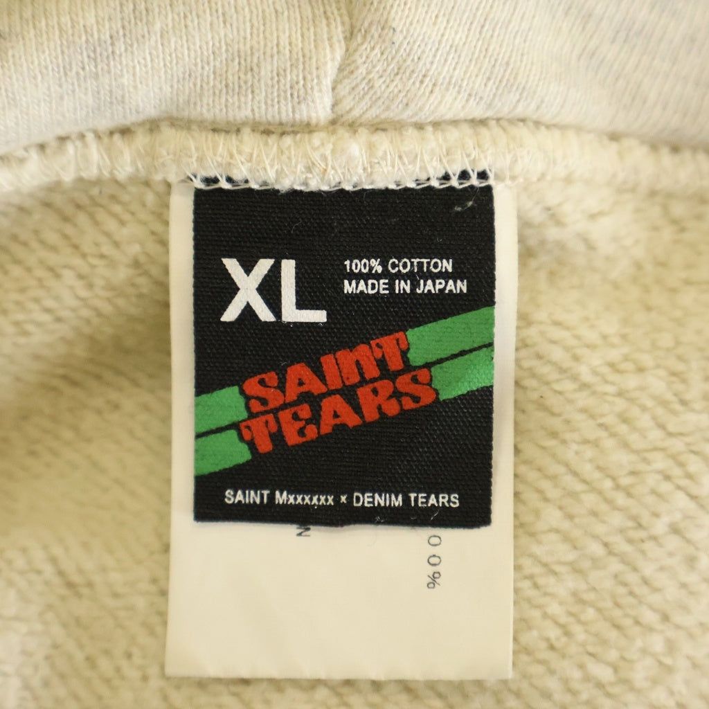 SAINT MICHAEL(セントマイケル) 22SS ×DENIM TEARS GREENAFFITTI HOODIE デニムティアーズ グラフィティ プルオーバー パーカー ベージュ SM-S22-0000-083