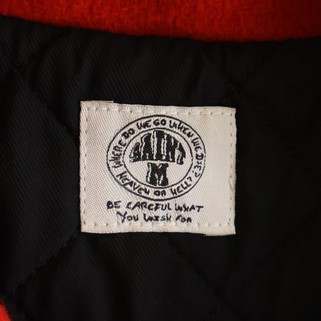 SAINT MICHAEL(セントマイケル) 22AW Devil Varsity Jacket デビルパッチ バーシティージャケット ブラック/レッド SM-A22-0000-035