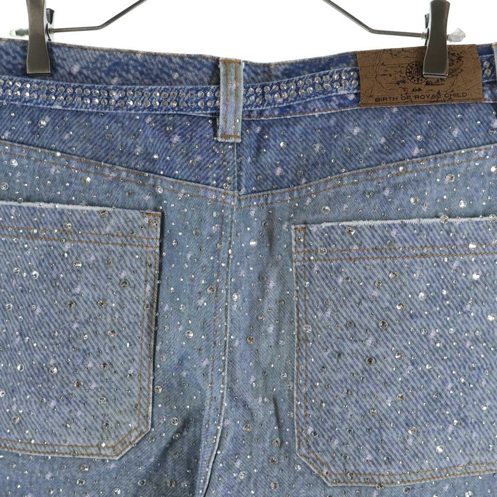 BIRTH OF ROYAL CHILD(バースオブロイヤルチャイルド) Swarovski Diamond Pants スパンコール装飾 デニムパンツ インディゴ