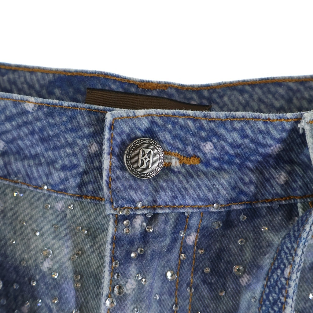 BIRTH OF ROYAL CHILD(バースオブロイヤルチャイルド) Swarovski Diamond Pants スパンコール装飾 デニムパンツ インディゴ