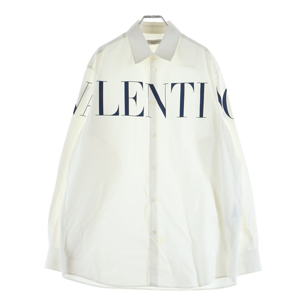 VALENTINO(ヴァレンティノ) VLTN ロゴプリント 長袖シャツ ホワイト UV3ABD005AP