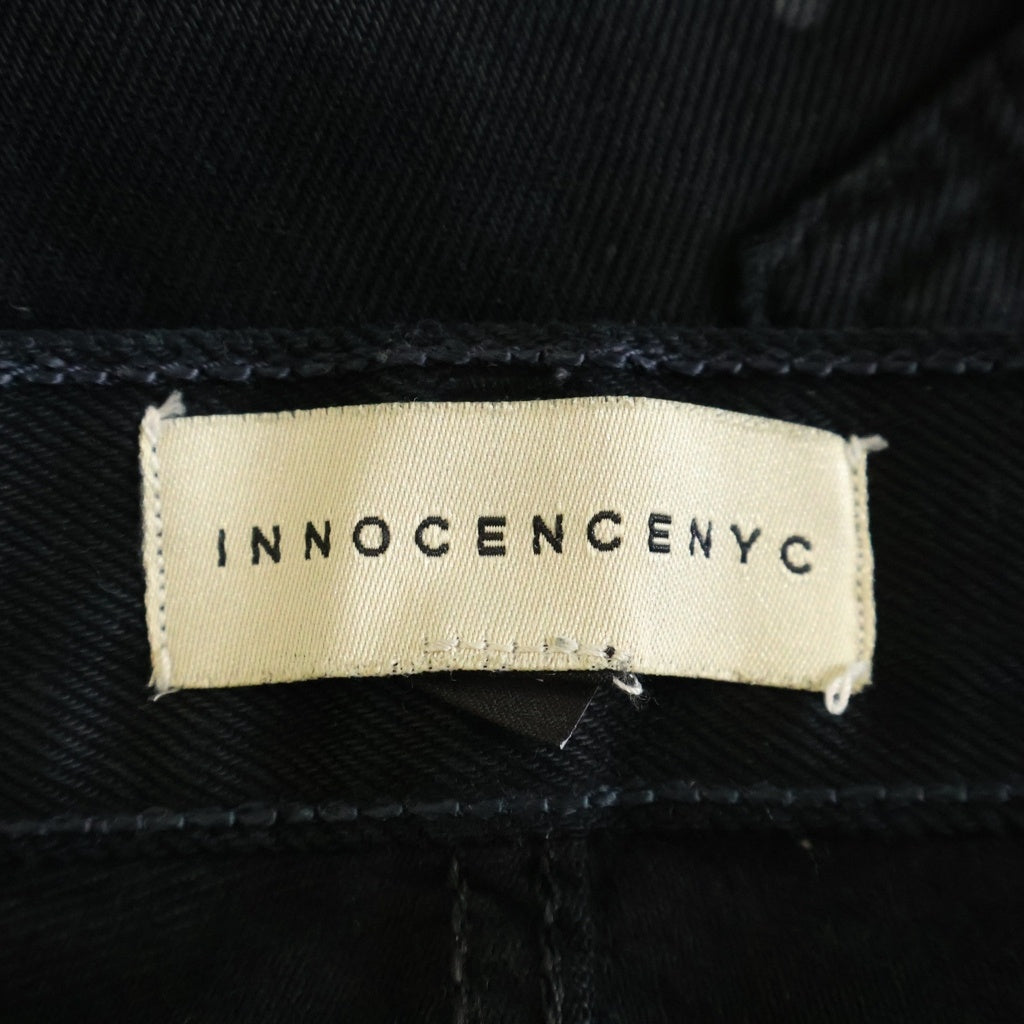 Innocence NYC イノセンス 23AW DESTROY LEATHER DENIM PANTS デストロイレザー ダメージ加工 デニムパンツ ブラック INDELE01 Innocence NYC(イノセンス) 23AW DESTROY LEATHER DENIM PANTS