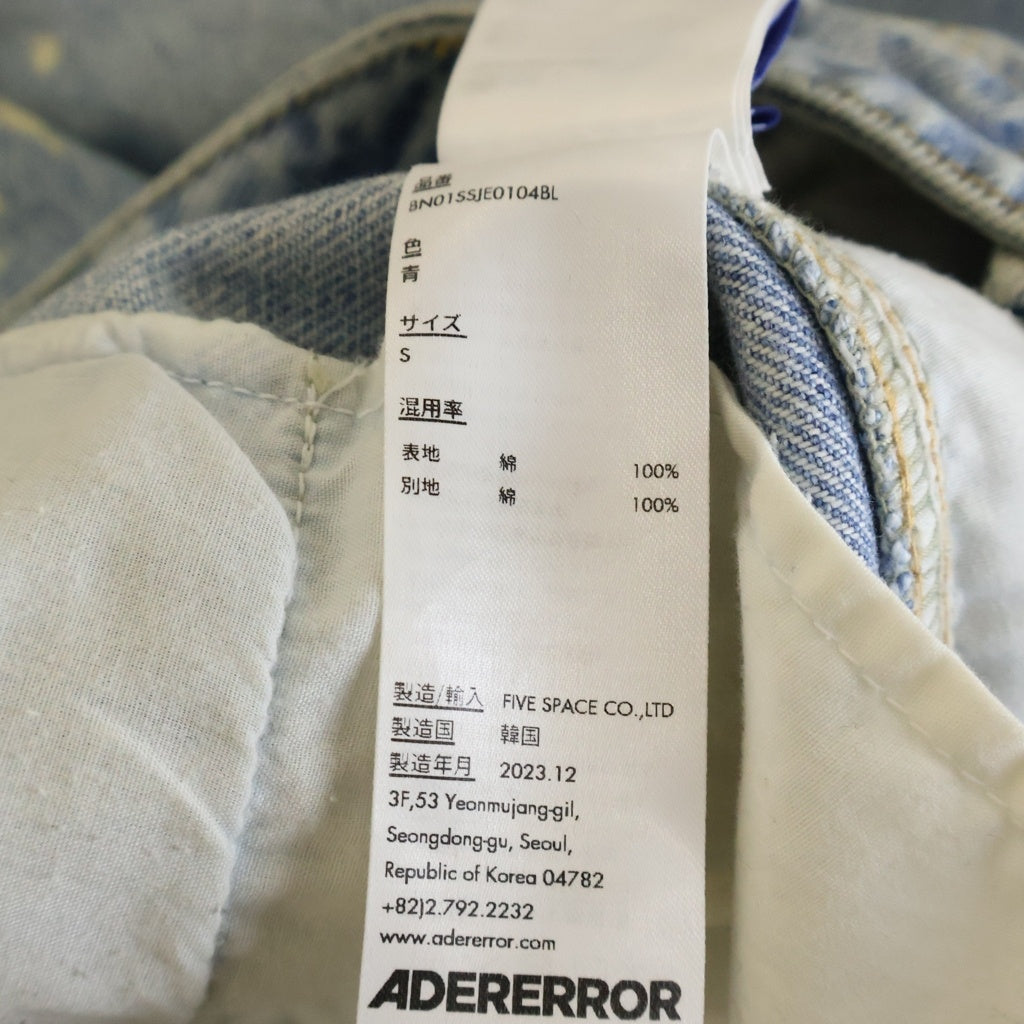 ADER ERROR(アーダーエラー) Inos Distressed Wide Leg Jeans ダメージ加工 ワイドレッグ デニムパンツ インディゴ BNO01SSJE0104BL