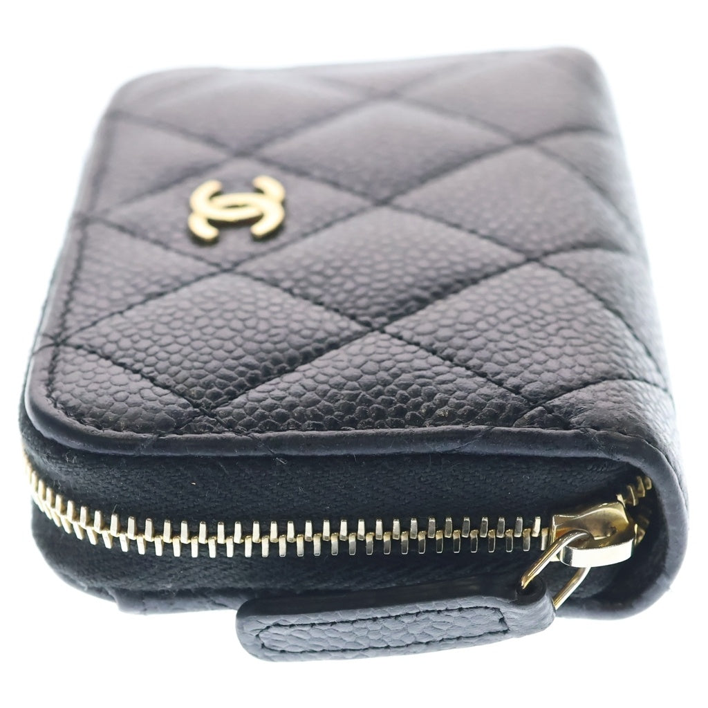CHANEL(シャネル) マトラッセクラシック キャビアスキン ジップコインパース コインケース ゴールド金具 ブラック レディース AP0216