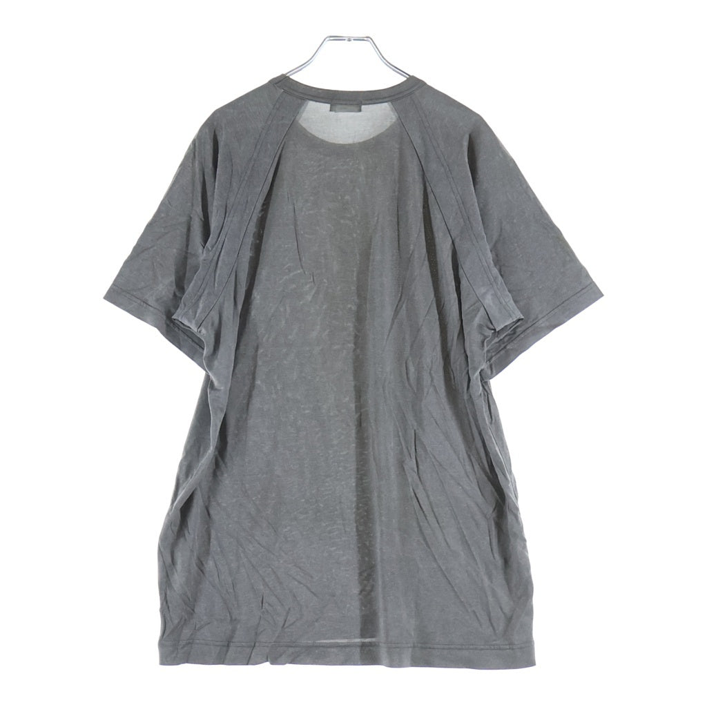 COMME des GARCONS HOMME(コムデギャルソンオム) 袖切替 レーヨン 半袖Tシャツ カットソー グレー HT-020190