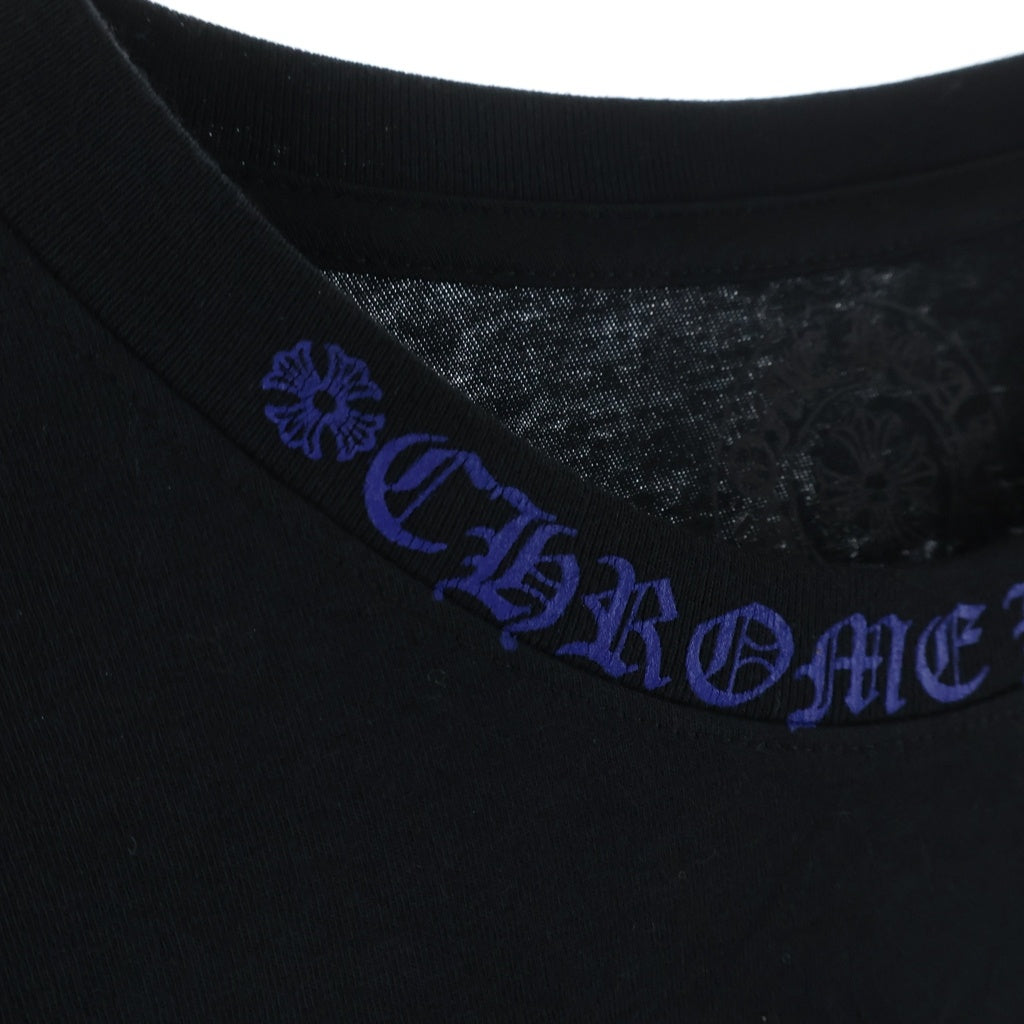 CHROME HEARTS(クロムハーツ) NECK LOGO L/S TEE ネックロゴ クルーネック長袖Tシャツ カットソー ブラック/ブルー