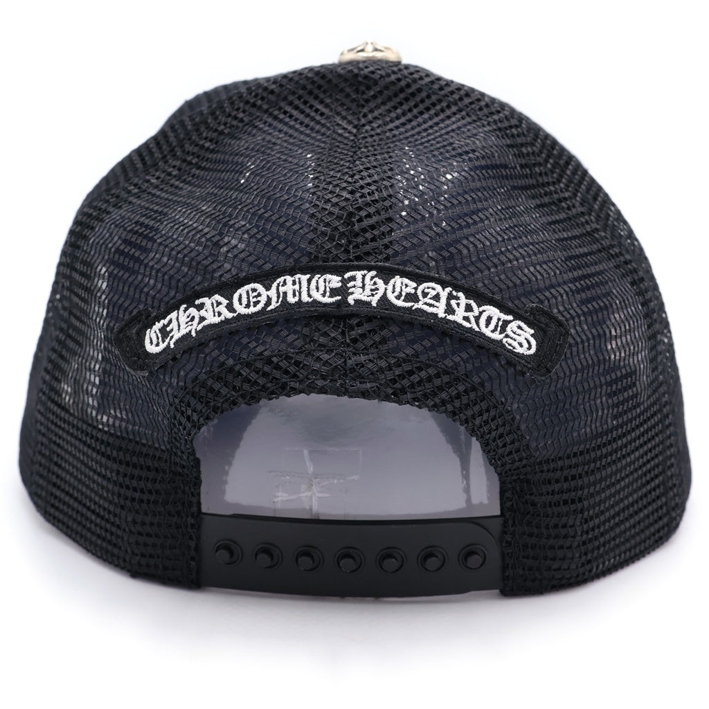 CHROME HEARTS(クロムハーツ) 3CEM TRUCKER CAP 3セメタリークロス レザーパッチ トラッカーキャップ 帽子 ブラック