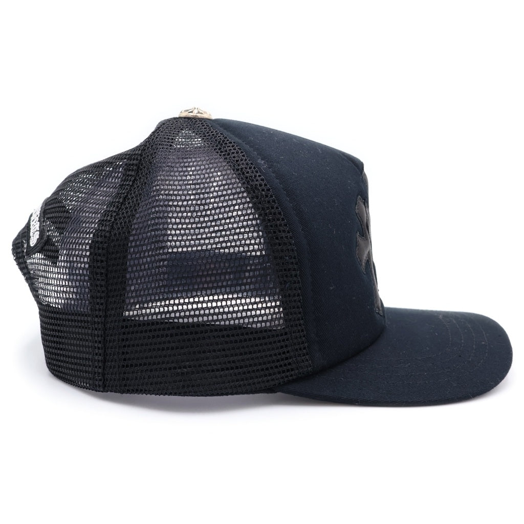 CHROME HEARTS(クロムハーツ) 3CEM TRUCKER CAP 3セメタリークロス レザーパッチ トラッカーキャップ 帽子 ブラック
