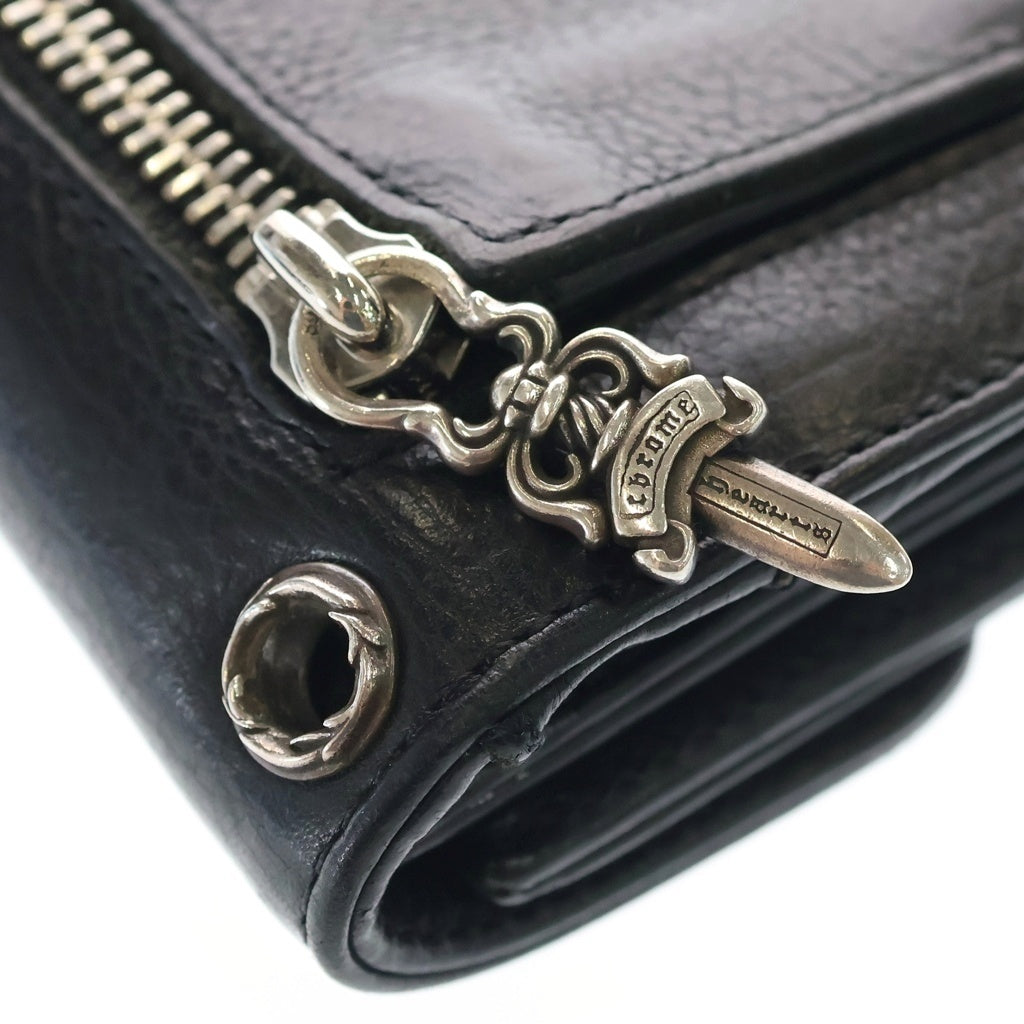 CHROME HEARTS(クロムハーツ) WAVE ウェーブ レザーウォレット 財布 ブラック