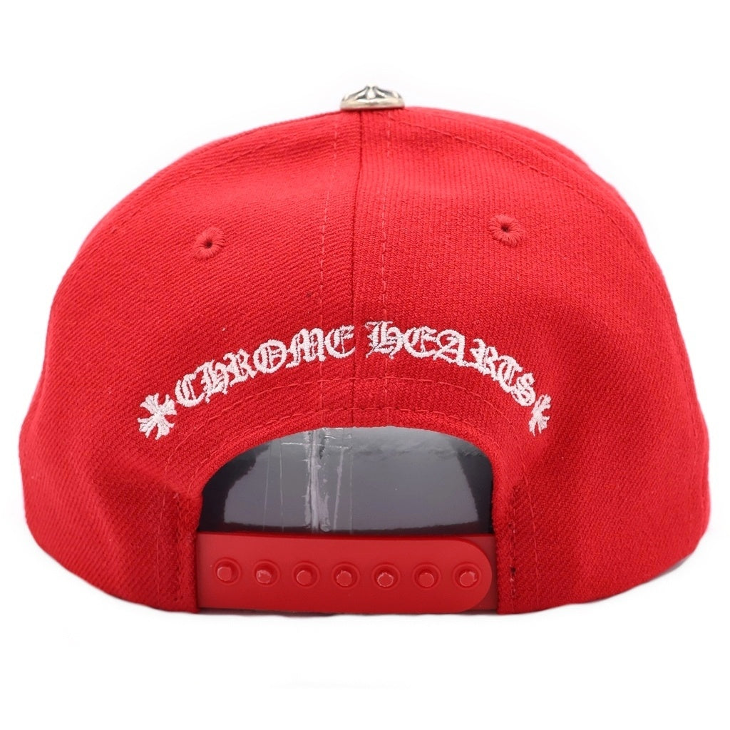 CHROME HEARTS(クロムハーツ) CH HAT CH刺繍 ベースボールキャップ 帽子 レッド/ホワイト