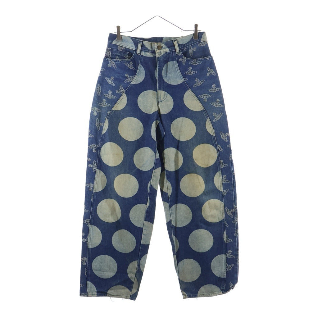 Vivienne Westwood(ヴィヴィアンウエストウッド) ORB × SPOT DENIM PANTS スポット×オーブ 切り替えデニムパンツ インディゴ