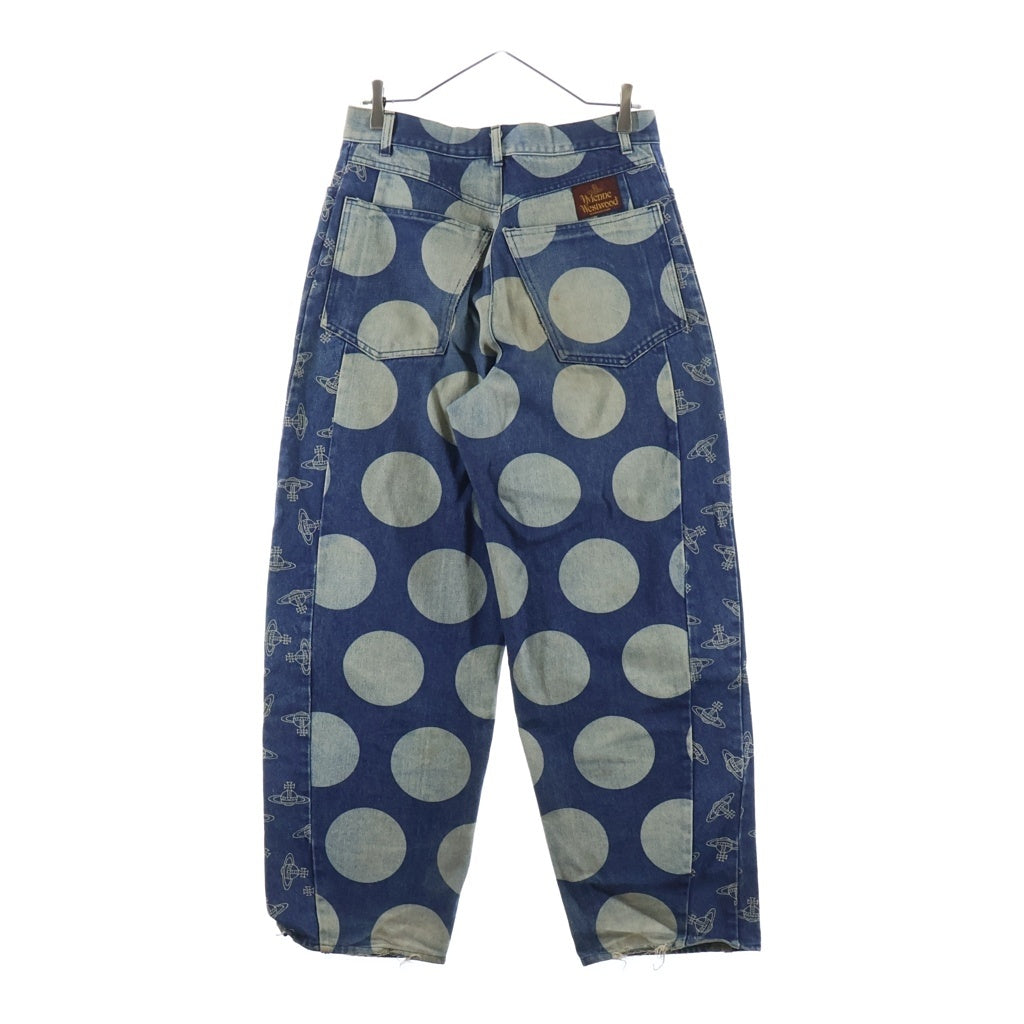 Vivienne Westwood(ヴィヴィアンウエストウッド) ORB × SPOT DENIM PANTS スポット×オーブ 切り替えデニムパンツ インディゴ