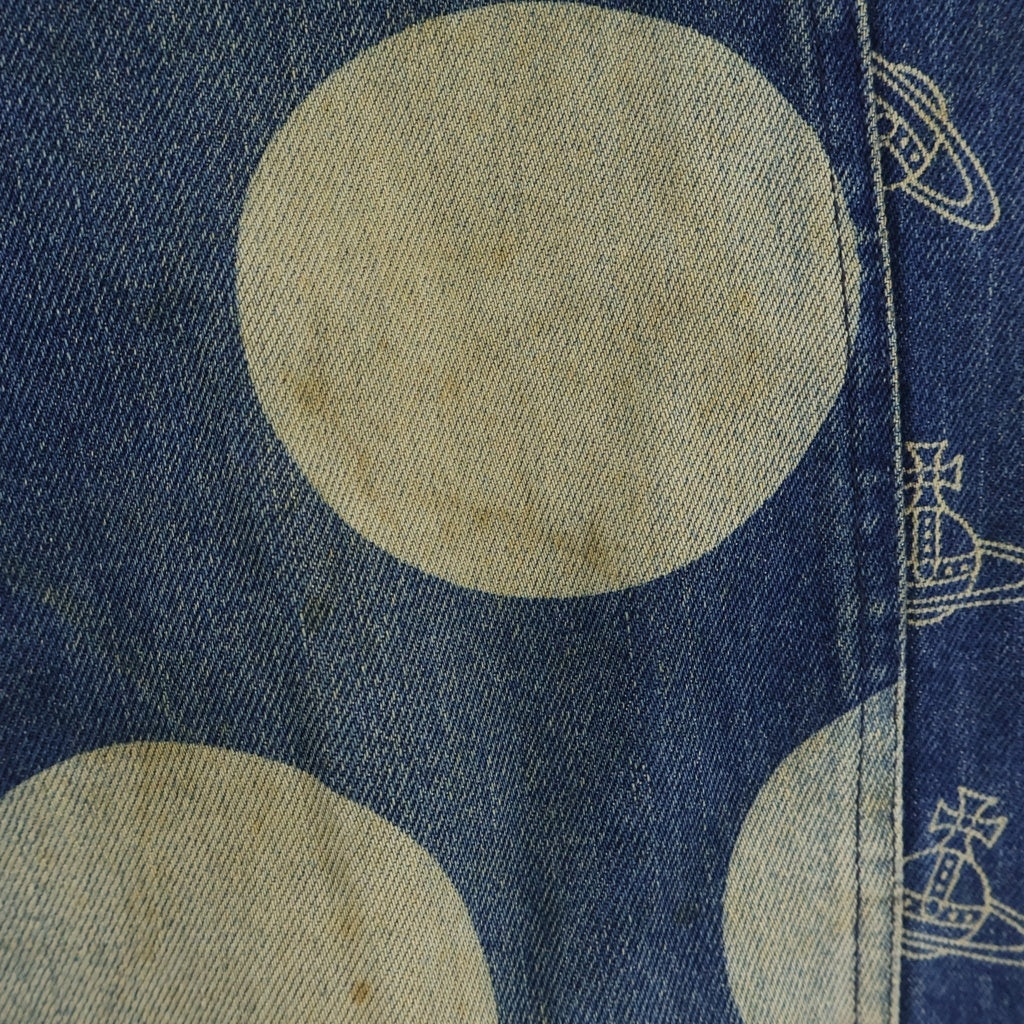 Vivienne Westwood(ヴィヴィアンウエストウッド) ORB × SPOT DENIM PANTS スポット×オーブ 切り替えデニムパンツ インディゴ