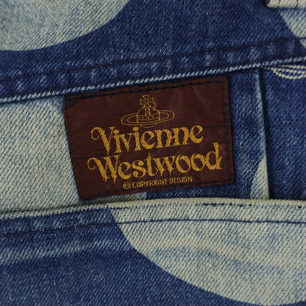 Vivienne Westwood(ヴィヴィアンウエストウッド) ORB × SPOT DENIM PANTS スポット×オーブ 切り替えデニムパンツ インディゴ