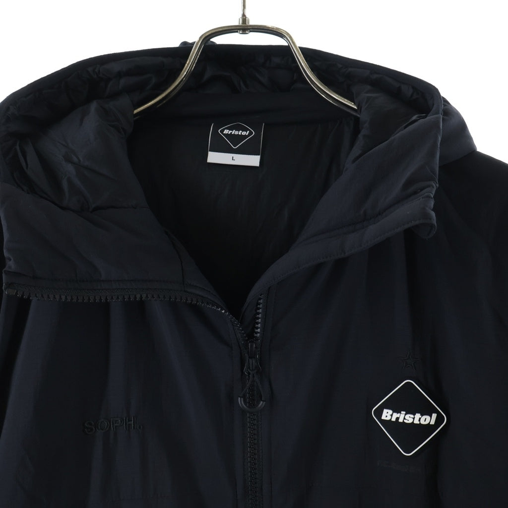 F.C.R.B./F.C.Real Bristol/FCRB(エフシーアールビー/エフシーレアルブリストル) HYBRID PUFFY INSULATION HOODED JACKET ジップアップ フーデッド ジャケット ブラック FCRB-202045