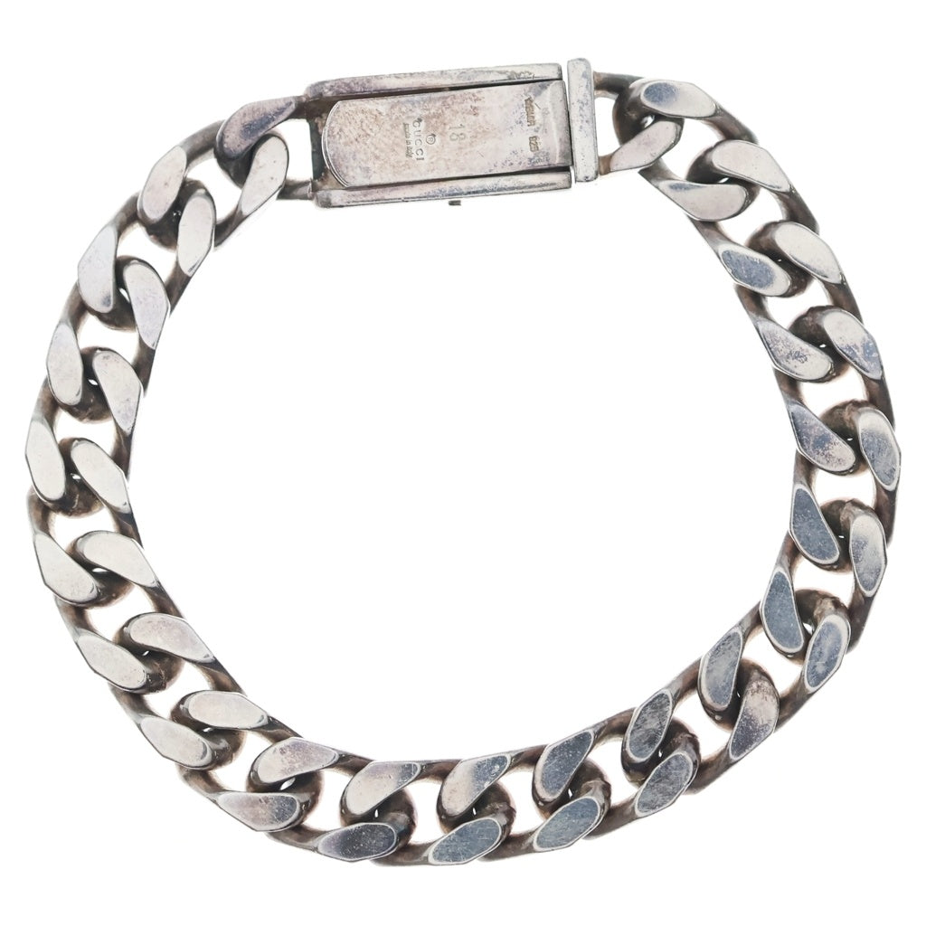 GUCCI(グッチ) チェーン ロゴ プレート SV925 ブレスレット シルバー